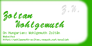 zoltan wohlgemuth business card