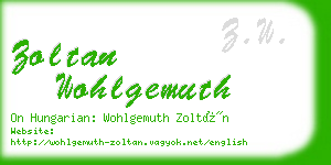 zoltan wohlgemuth business card